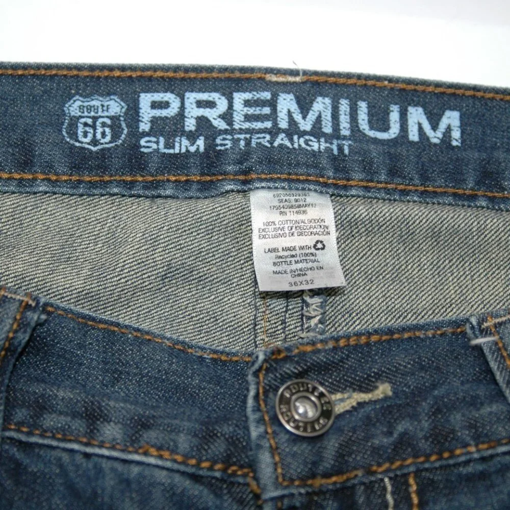 Vintage Route 66 Jeans Premium Men's 36x32 Slim Straight